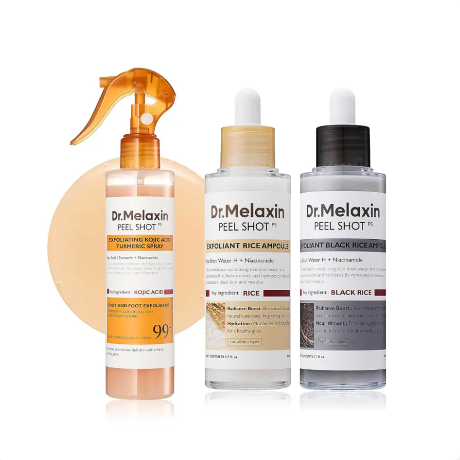 Dr.Melaxin Peel Shot Glow Set - Turmeric Spray & Rice Ampoule Duo™