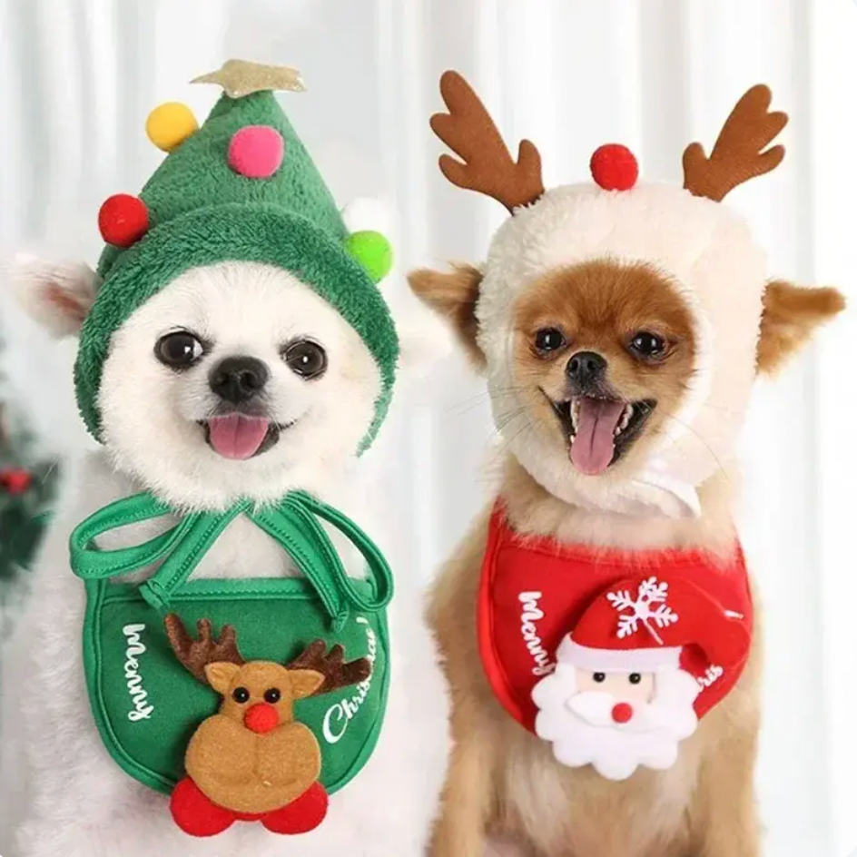 Christmas Pet Outfit Hat & Bib™