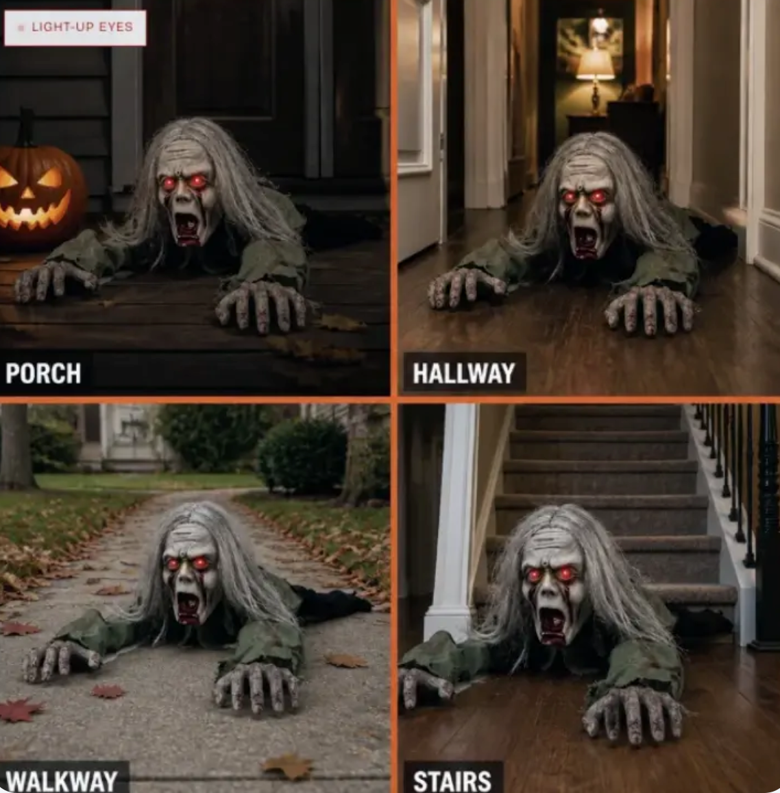 Crawling Zombie Halloween Animatronic